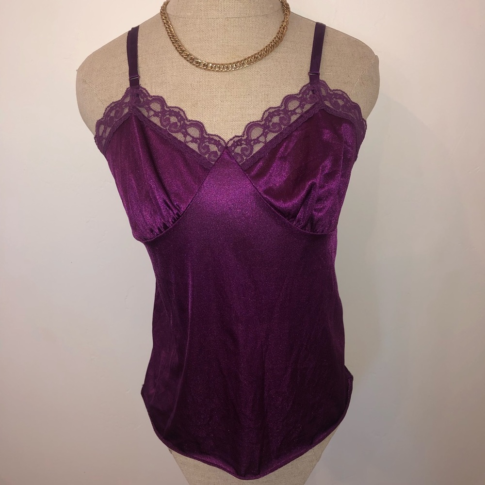 Purple lace tank top camisole